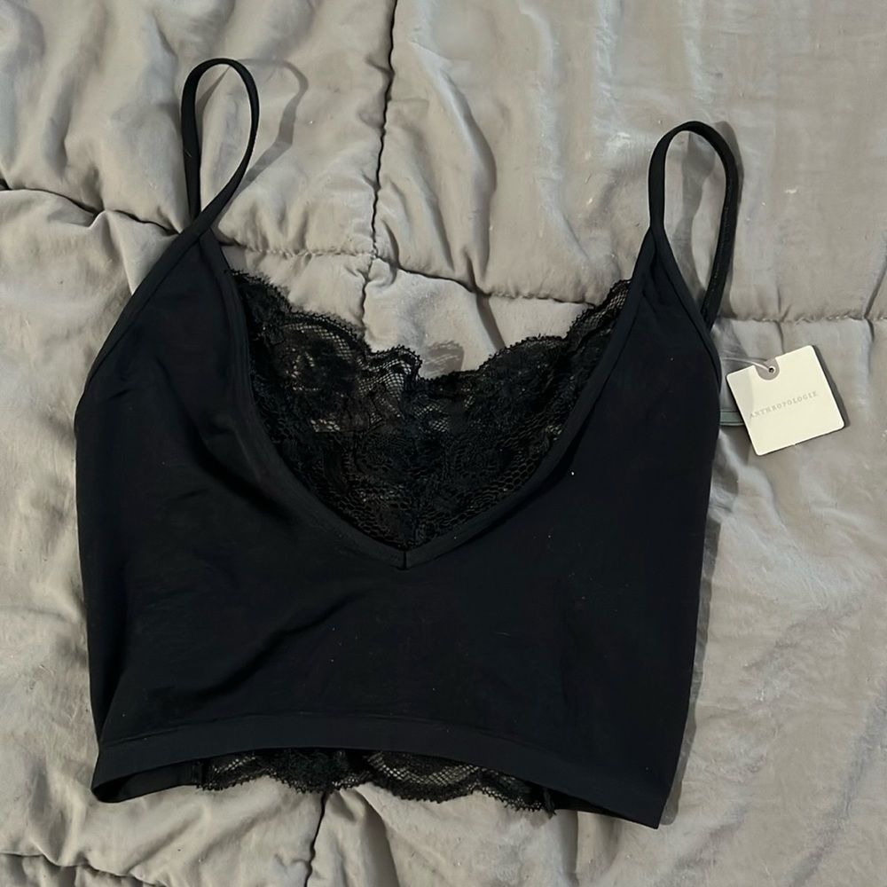 NWT Anthropologie black lace bralette sz XXS/XS